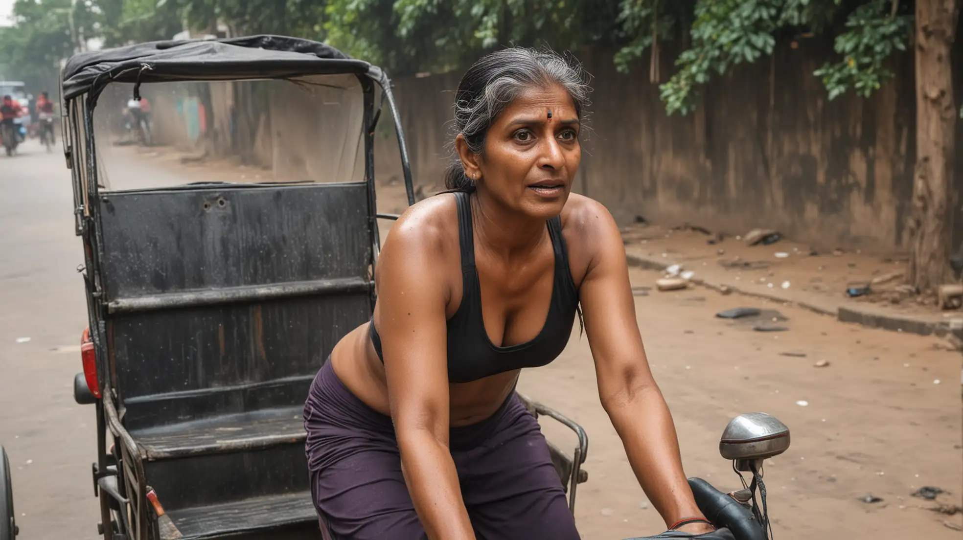 Exhausted-50YearOld-Indian-Woman-Pulling-a-Rickshaw-in-a-Sports-Bra