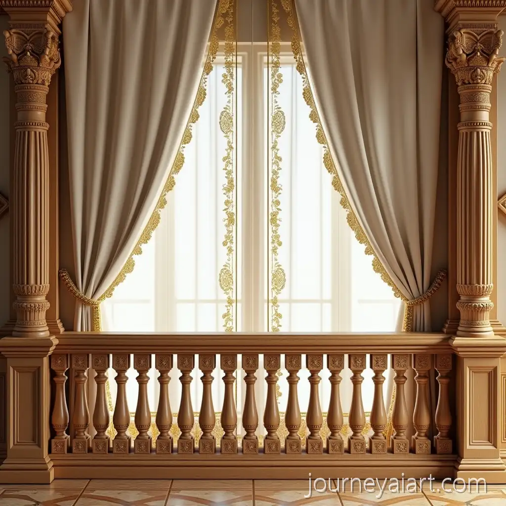 EthiopianWooden-Carved-Balustrade-DesignInspired-Wooden-Carved-Balustrade-with-Classic-Engravings-and-Golden-Curtains