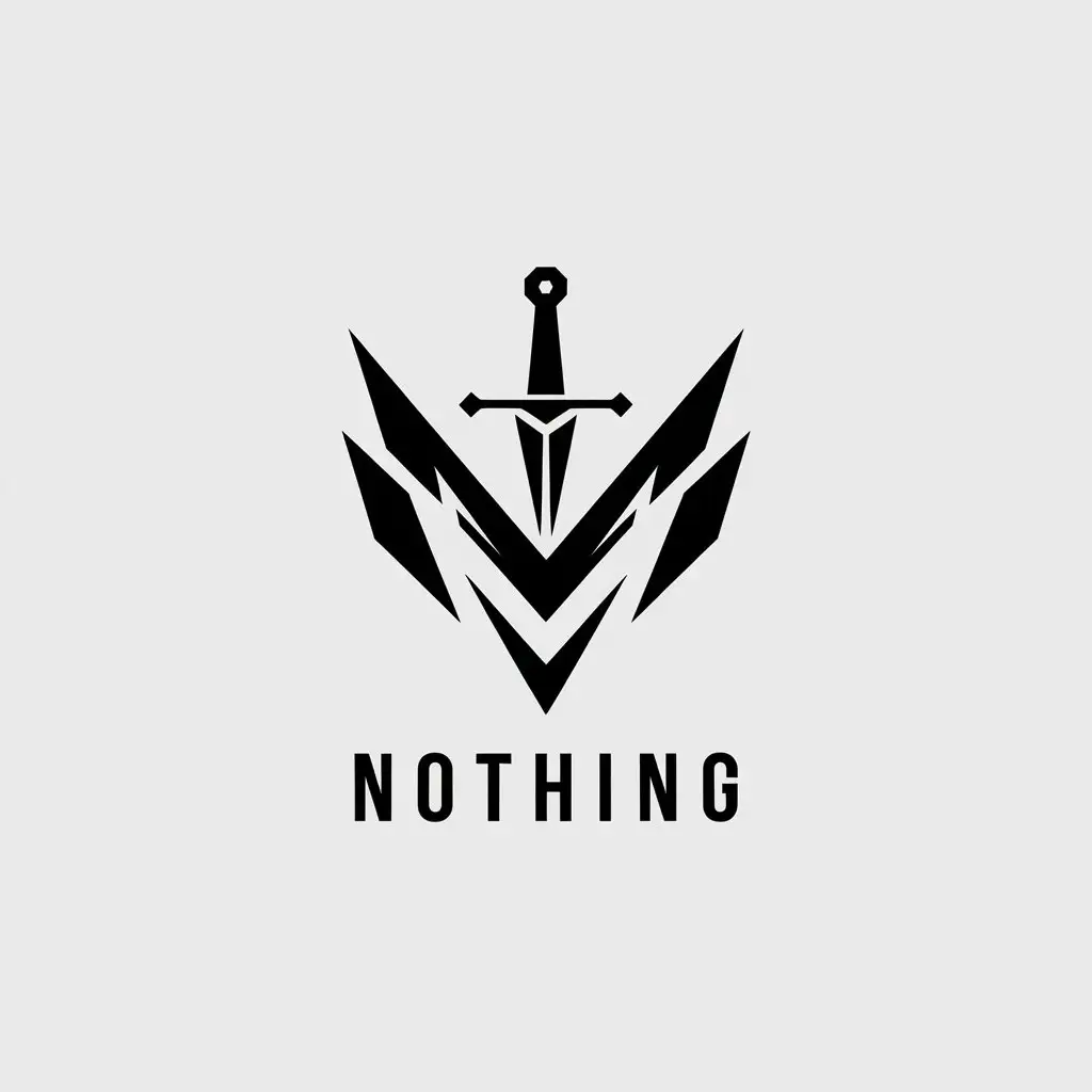 LOGO Design for Nothing Modern Style with Letter V Sharp Edges and Sword Symbolism