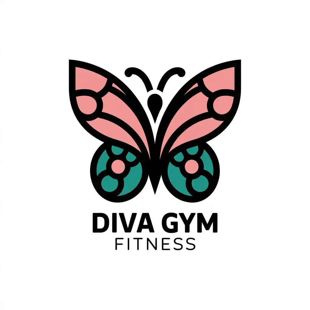 LOGO Design for Diva Gym FITNESS Butterfly Symbol with Modern Style for Sports Fitness Industry