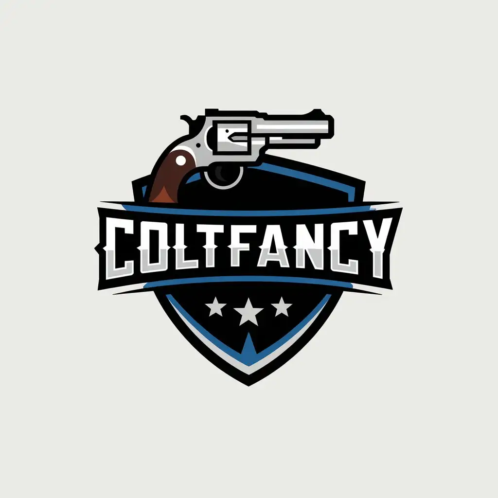 LOGO Design for ColtFancy Vector Gun Symbol with Clear Background and Modern Style