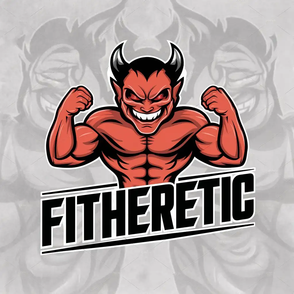 LOGO-Design-For-Fitheretic-Powerful-Demon-with-Muscles-for-Sports-Fitness-Industry