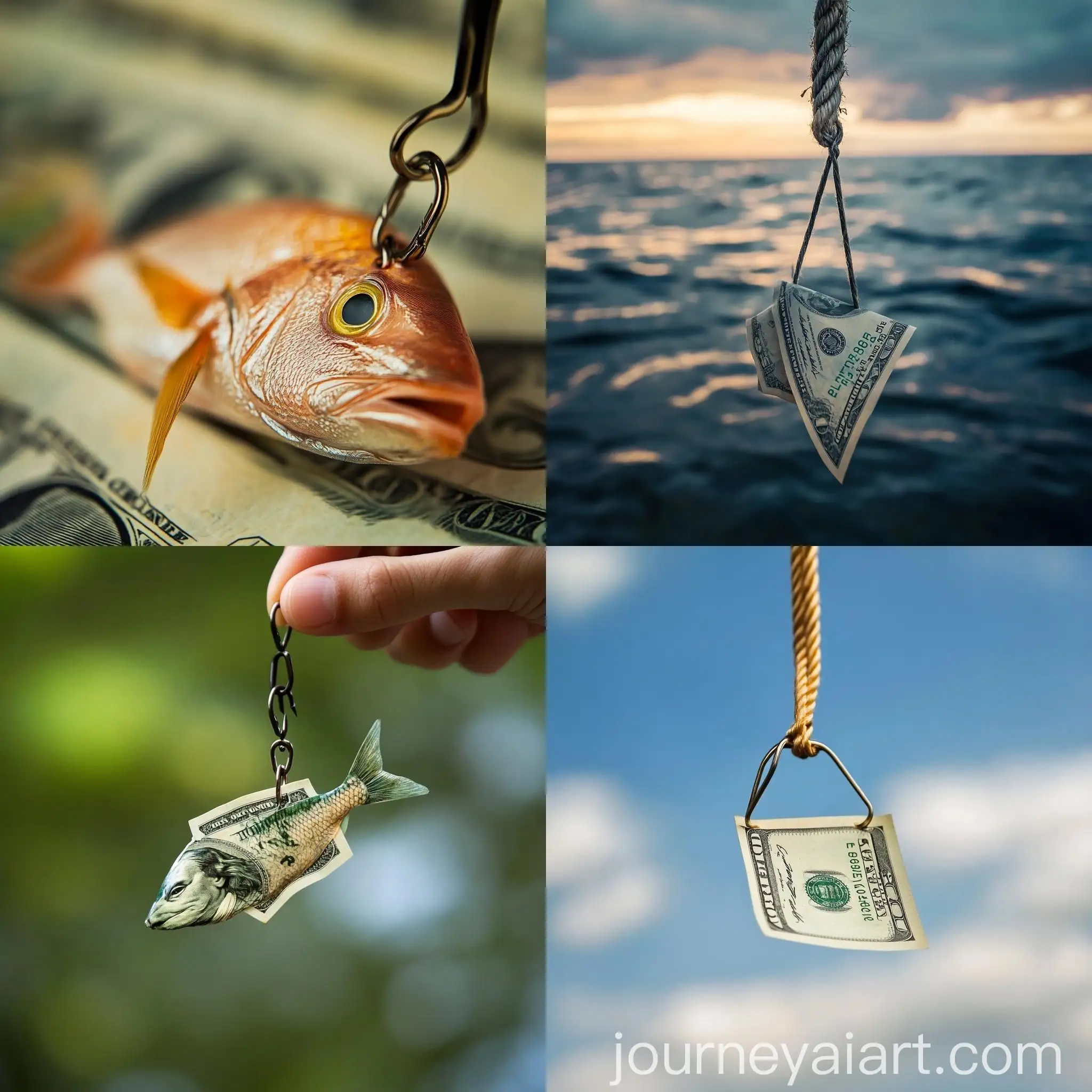 Money-Bait-on-Fishing-Hook