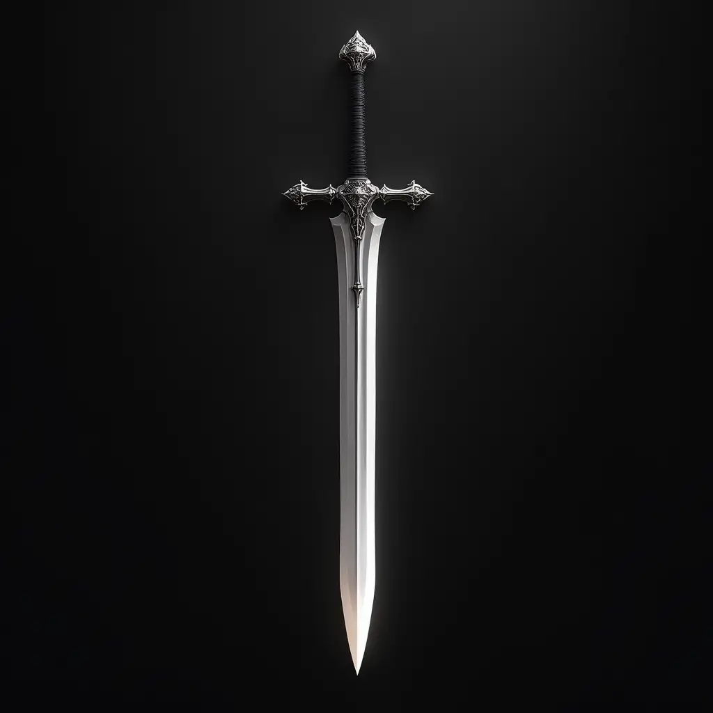 Stunning Realistic Black and White Sword Design