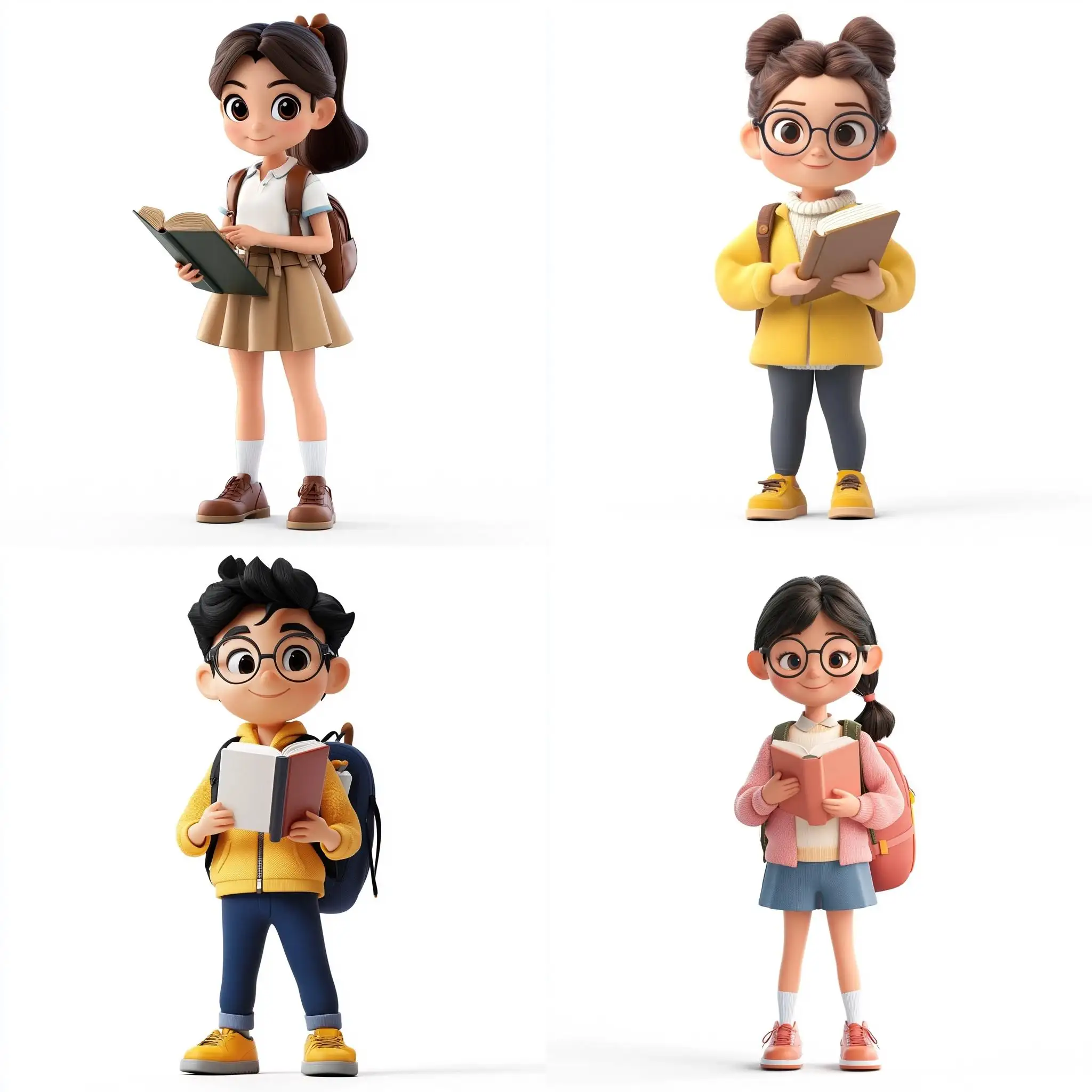 Adorable-Student-Holding-Book-in-Disney-Style-3D-Rendering