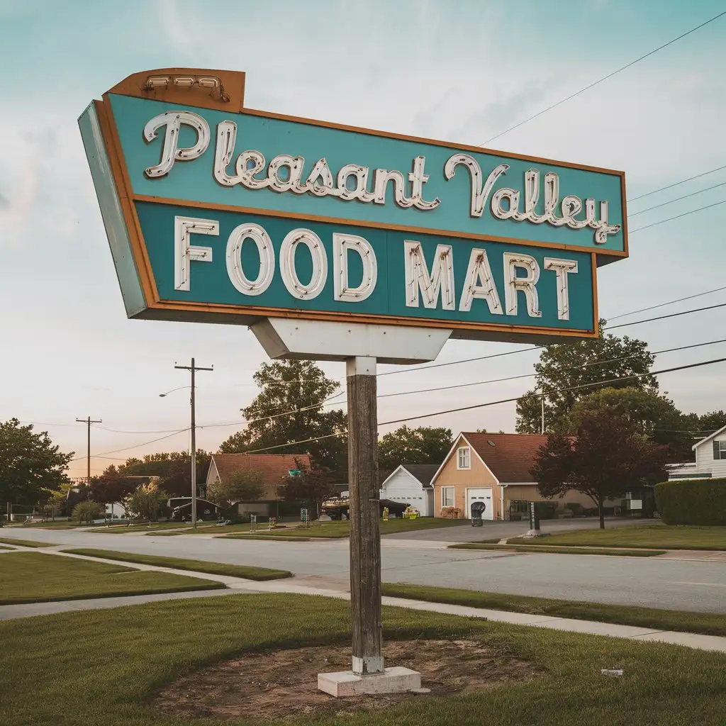 Vintage 90s Grocery Store Sign with Retro Typography