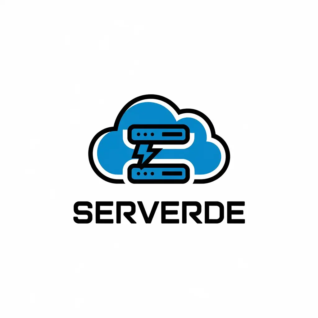 a vector logo design,with the text "ServerDe", main symbol:Server, internet,Moderate,be used in Technology industry,clear background