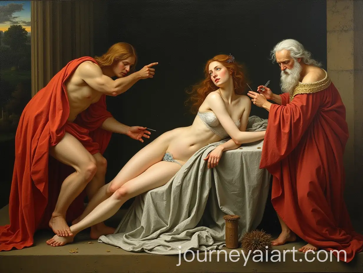 Dramatic-Scene-Oil-Painting-Inspired-by-The-Birth-of-Venus
