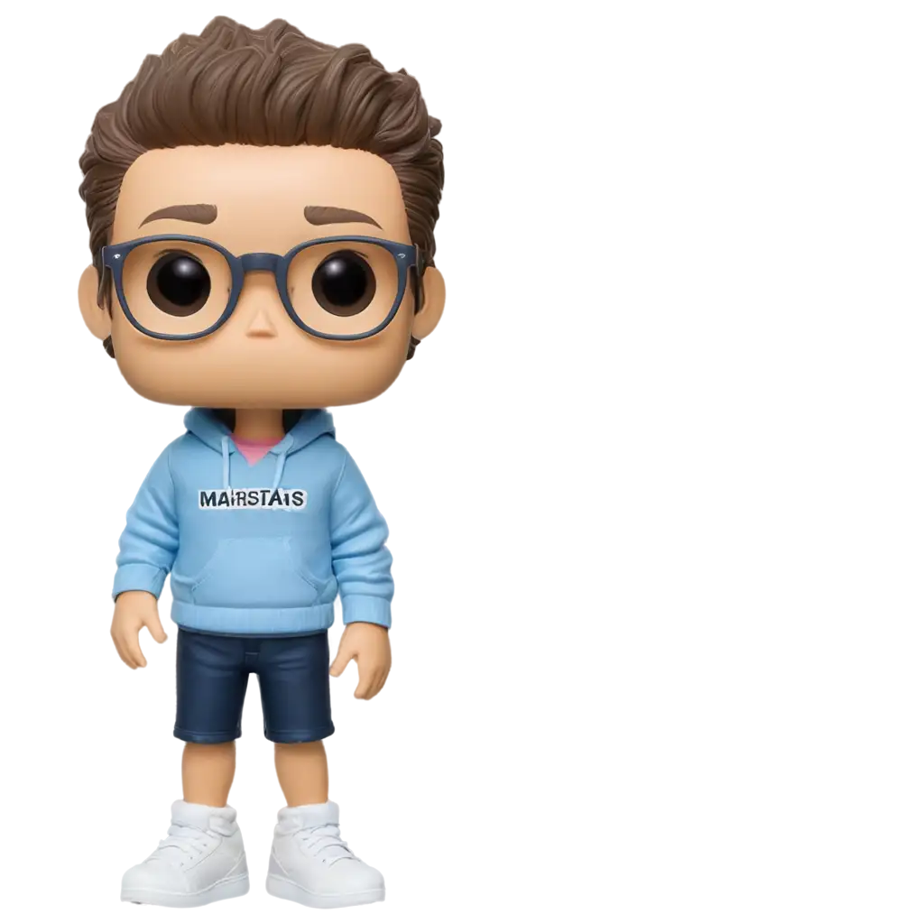 Funko-Pop-PNG-Image-of-a-Boy-in-Blue-Sweater-with-White-Glasses-and-Sneakers