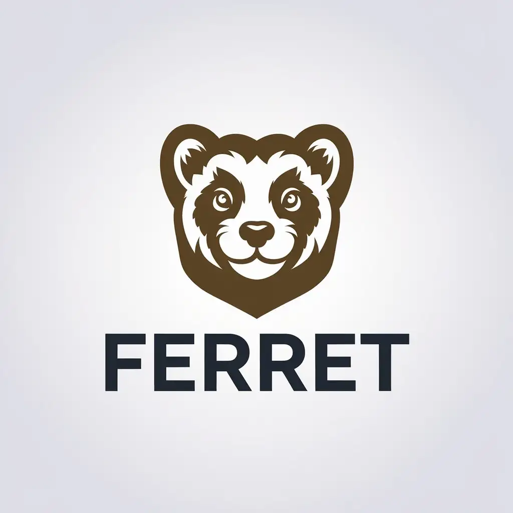 LOGO Design for Ferret Minimalistic Vector with Ferret Face for Education Industry