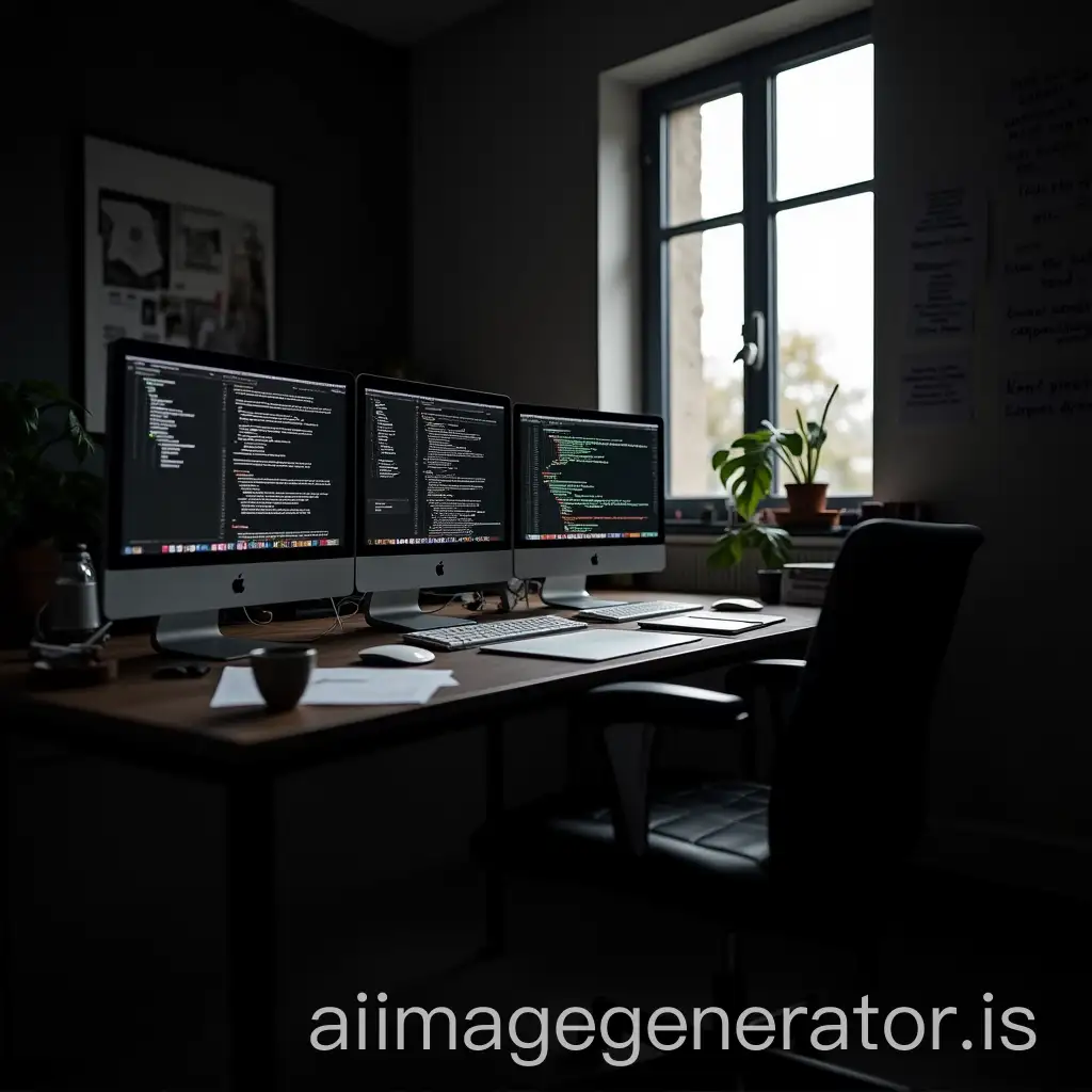 Minimalist-Black-Study-Room-with-Coding-Setup-and-Coffee