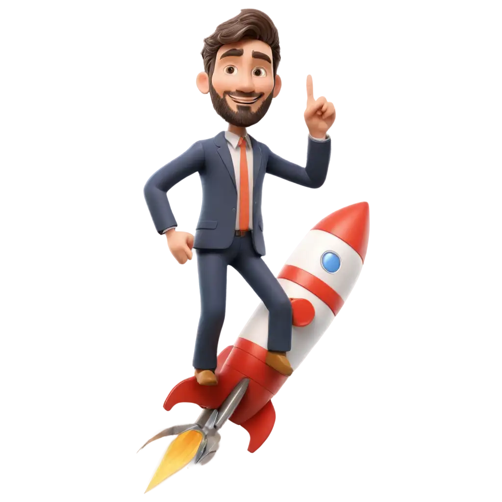 3D-PNG-Image-of-a-Man-Riding-aPNG-Image-Optimization-Rocket-Symbolizing-Fast-Progress-and-Ambition