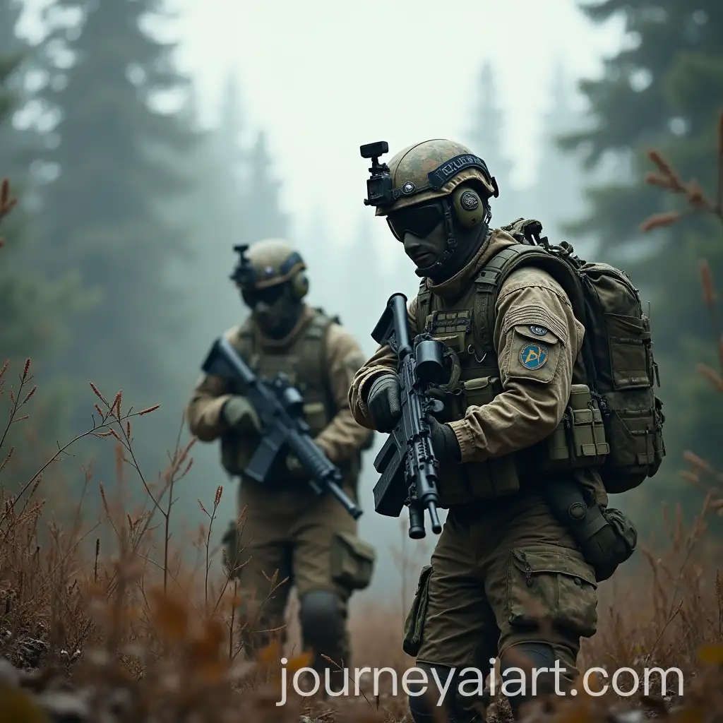 Realistic-Battle-Scene-US-Soldiers-Recovering-Black-Box-from-Destroyed-Helicopter-in-Forest-Fight