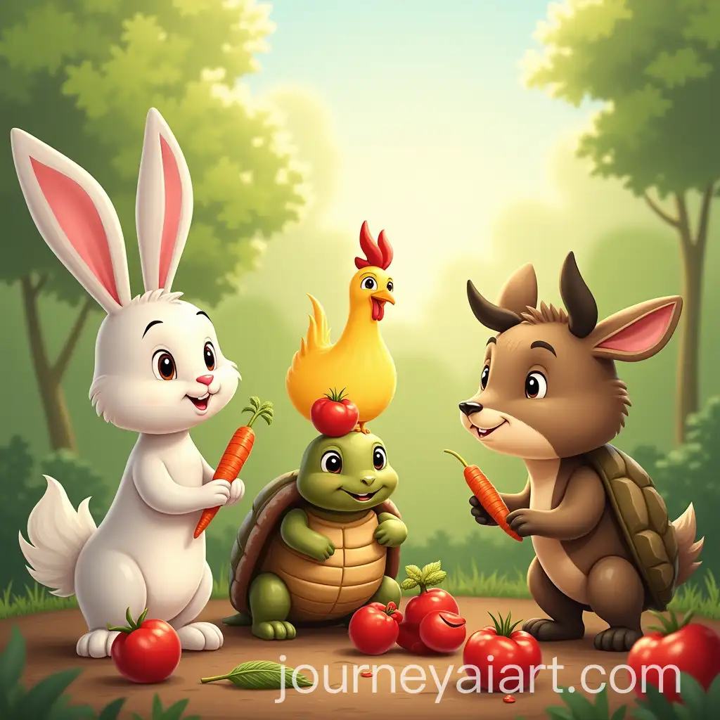 Farm-Animals-Working-Together-to-Harvest-Vegetables-atAnimal-Harvesting-Day-Dawn