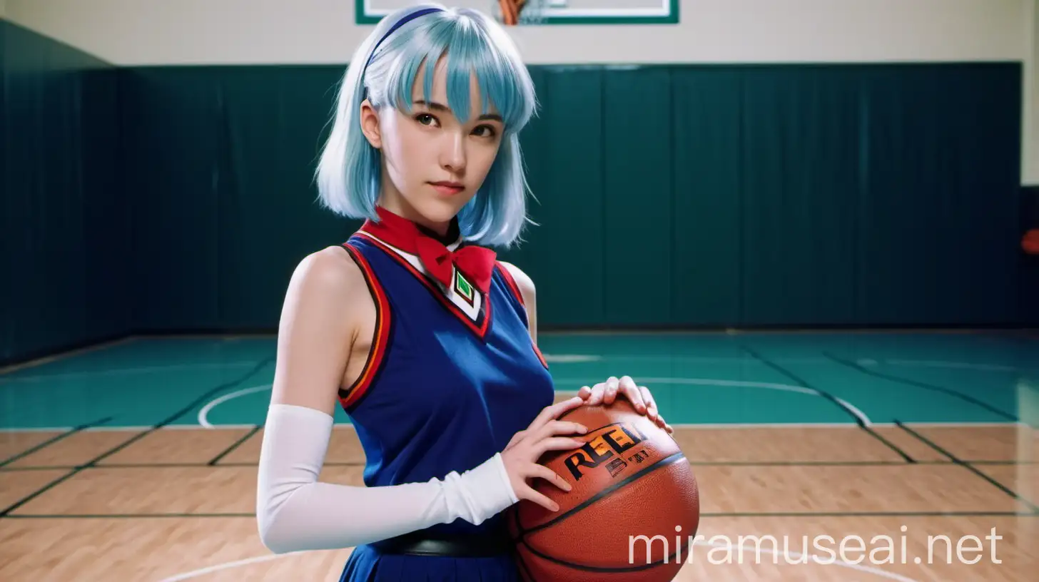 Rei Ayanami in Mexican Technical School Uniform on Basketball Court