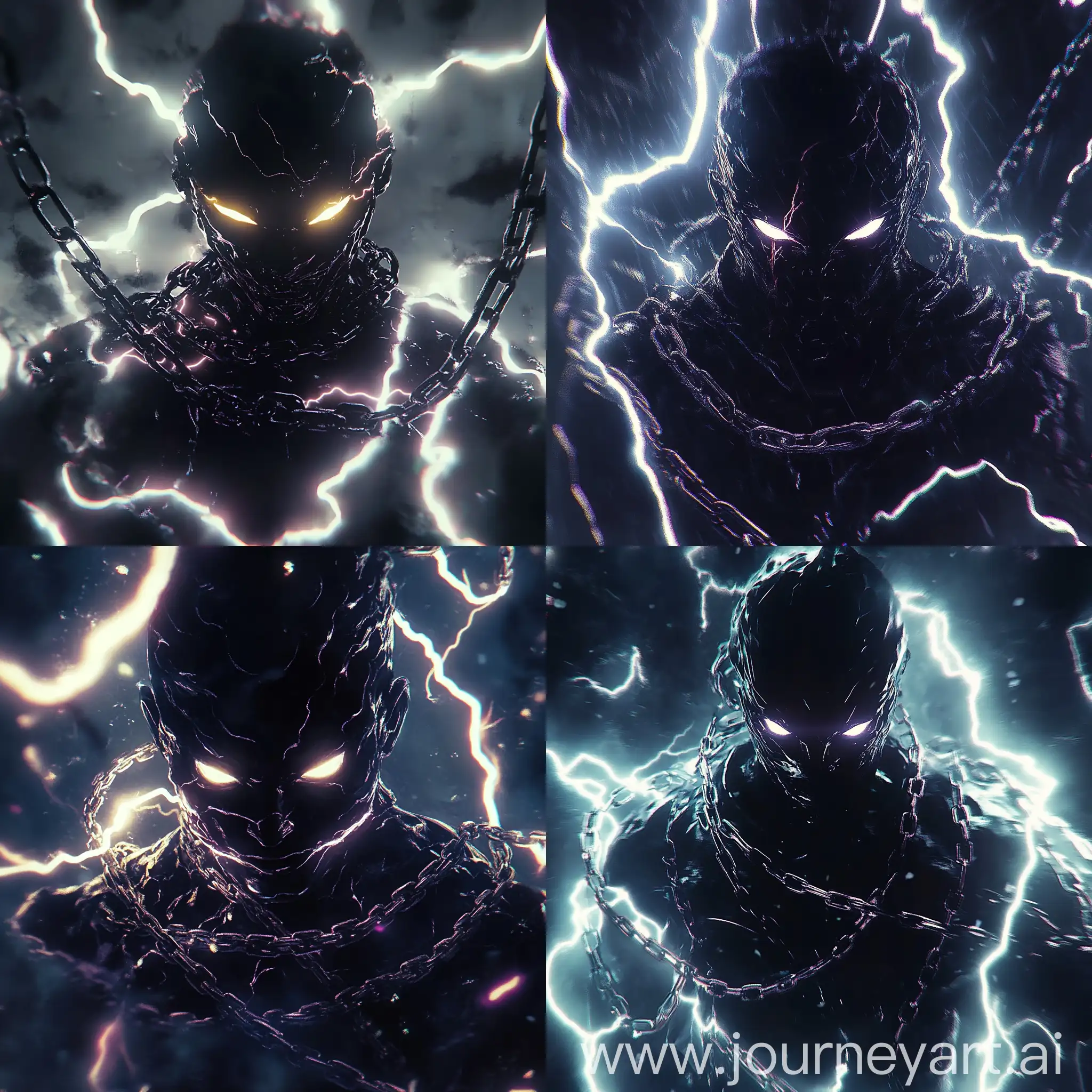 Mysterious-Dark-Figure-with-Glowing-Eyes-Amidst-Chains-and-Lightning