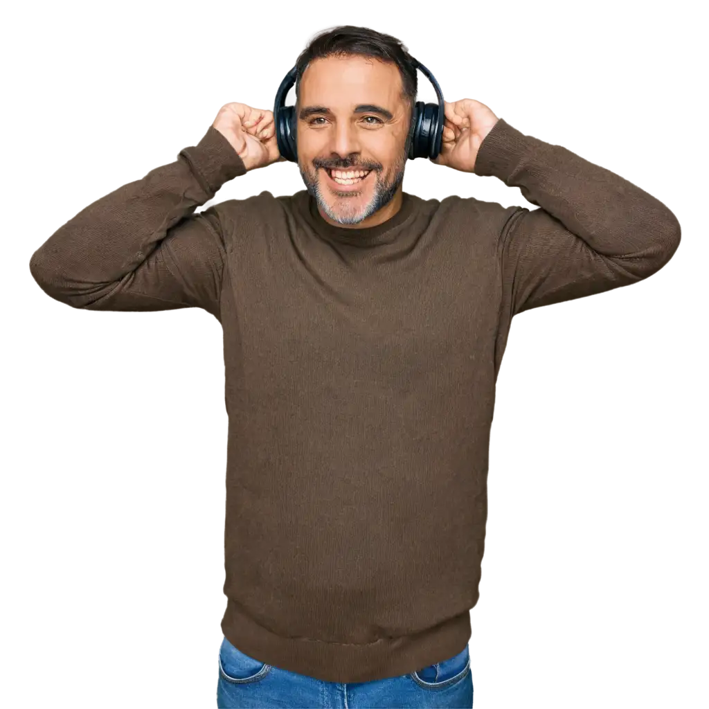 Happy-Man-Listening-to-Music-HighQuality-PNG-Image-for-Your-Creative-Projects