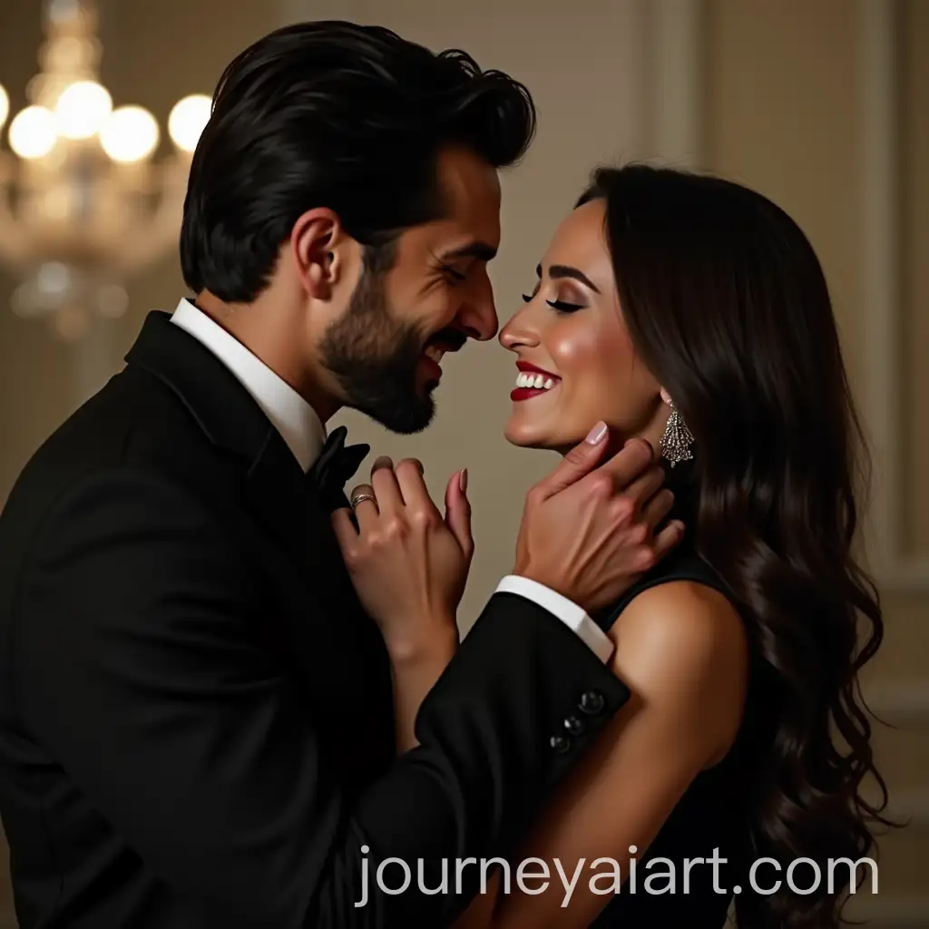 Romantic-Moment-of-Couple-with-WessimAI-Image-Prompt-Expansion-in-Black-Suit-Kissing-Girlfriends-Hand