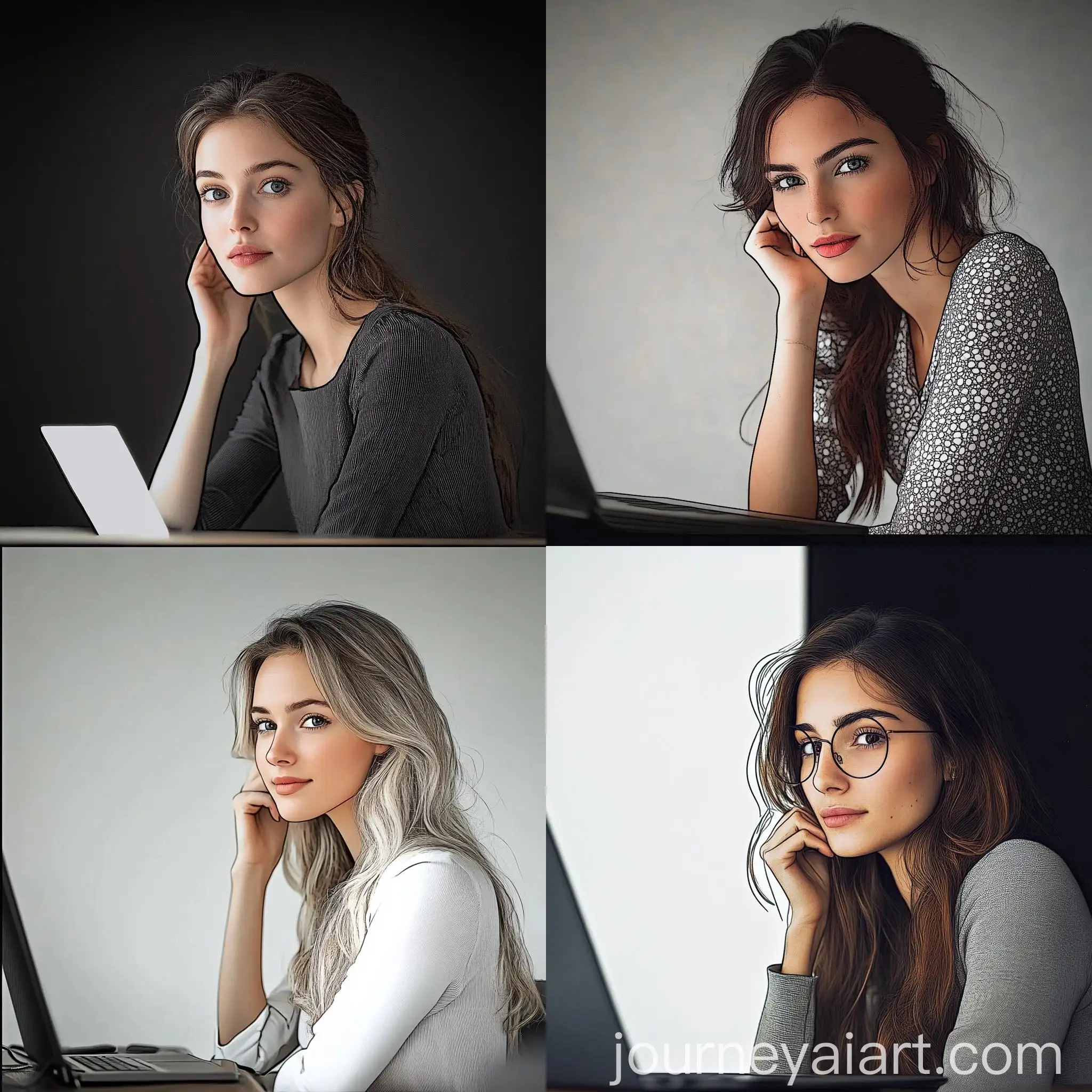 Portrait-of-a-Woman-Looking-at-the-Camera-with-Intensity