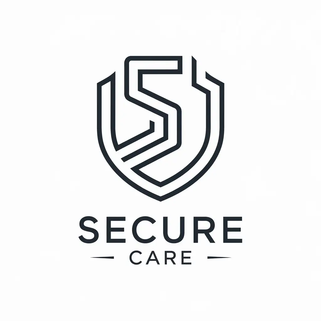 LOGO Design for Secure Care Modern Minimalist Typography with Sleek Lines and Monochrome Palette