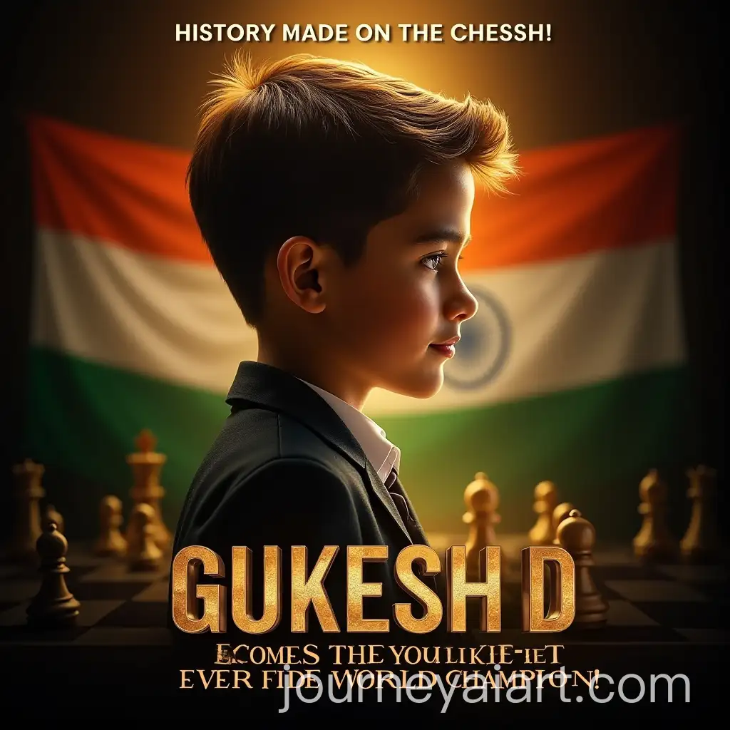 Young-Chess-Champion-Gukesh-D-Becomes-the-FIDE-World-Champion-with-Indian-Flag-Background