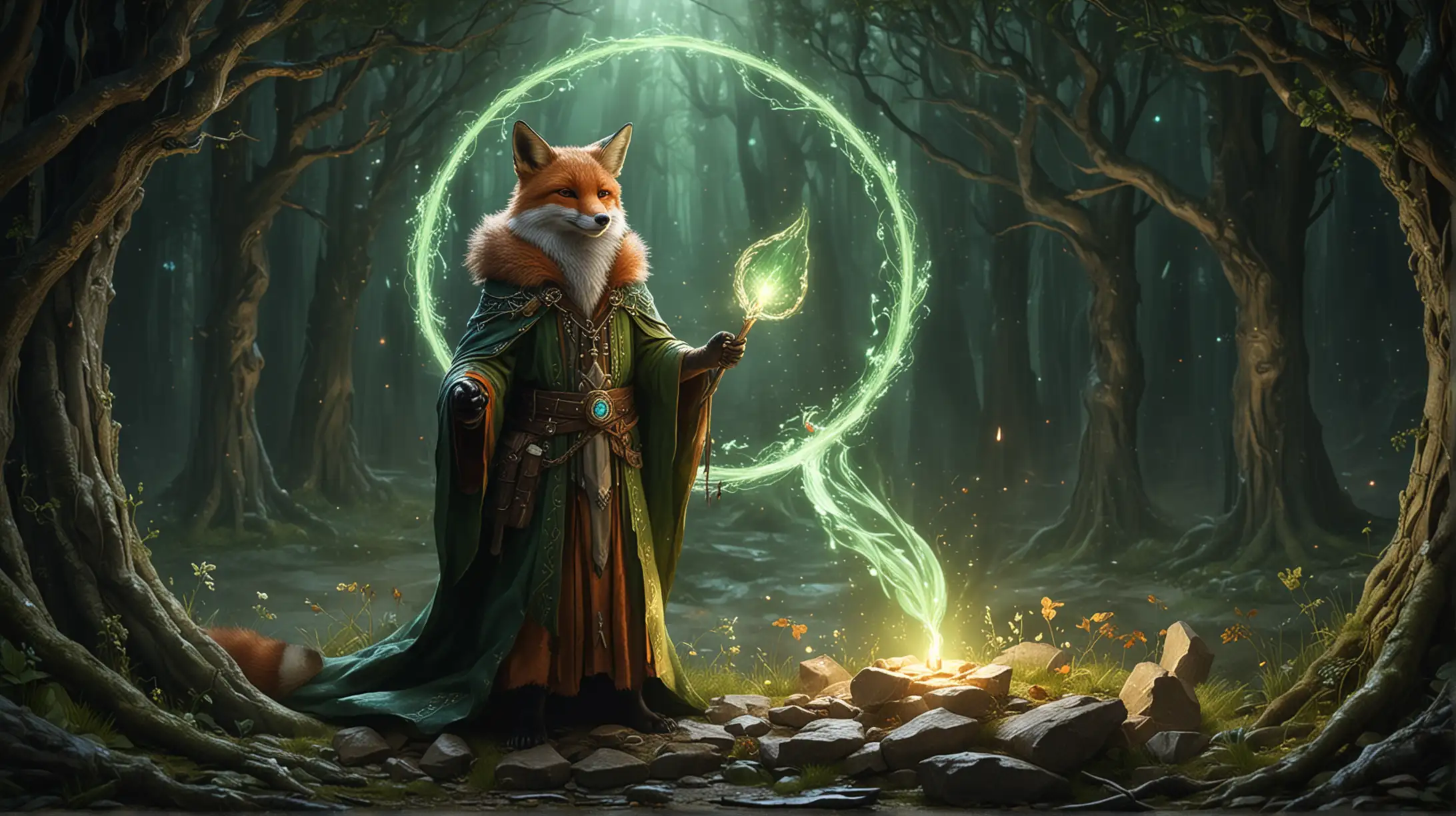 Magical Fox BeastMage Casting Healing Spell