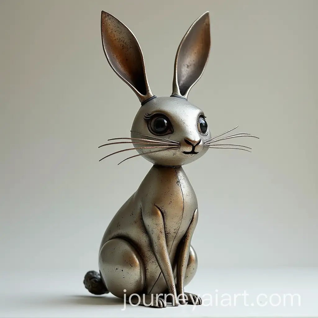 Intricate-Metal-Rabbit-Sculpture-with-Steampunk-Details