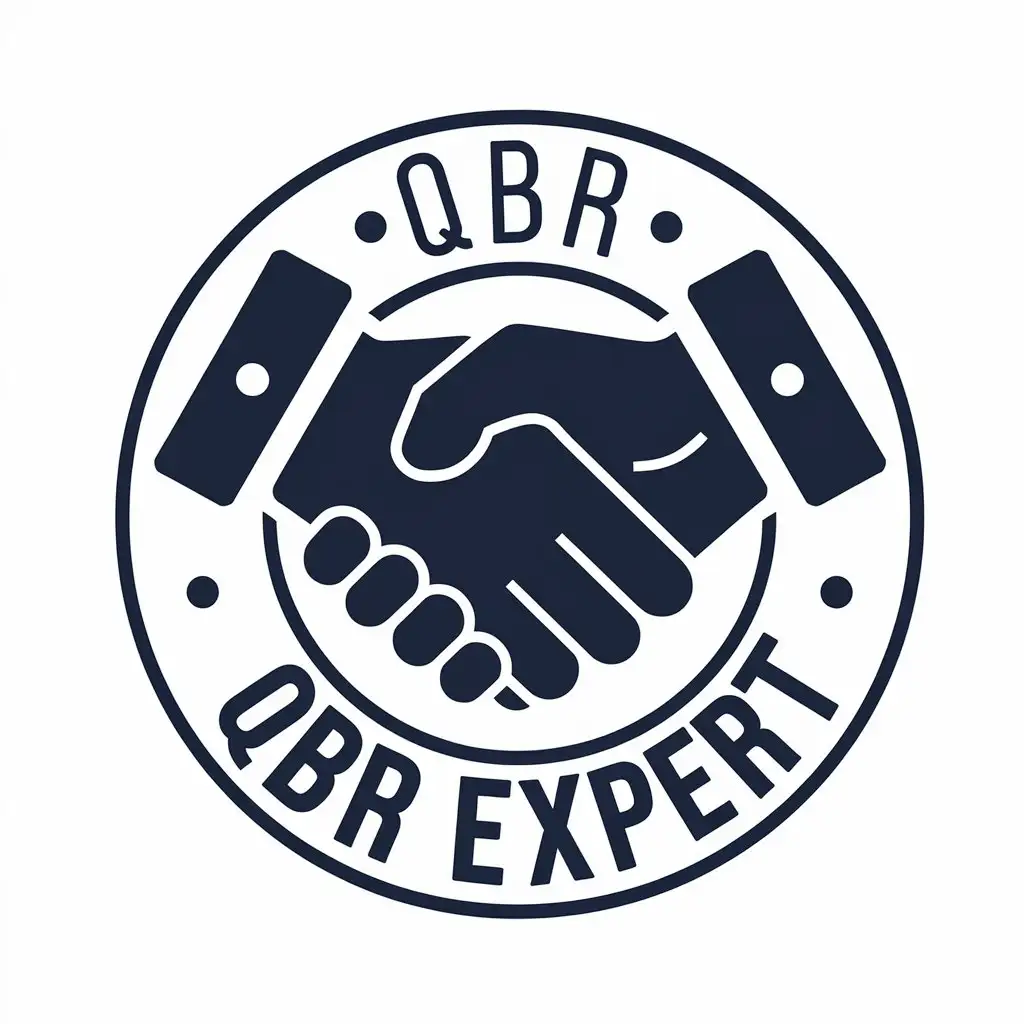 LOGO Design for QBR Expert Handshake Symbol with Clear Background for Professional and Modern Branding