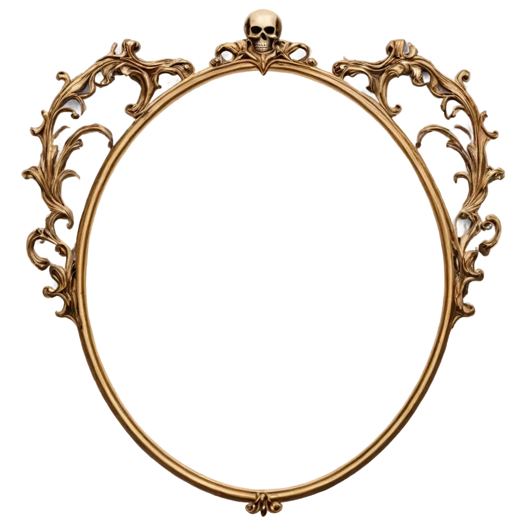 Vintage-Gothic-Oval-Circle-Skull-Frame-PNG-Realistic-and-Intricate-Design-for-Enhanced-Visual-Appeal