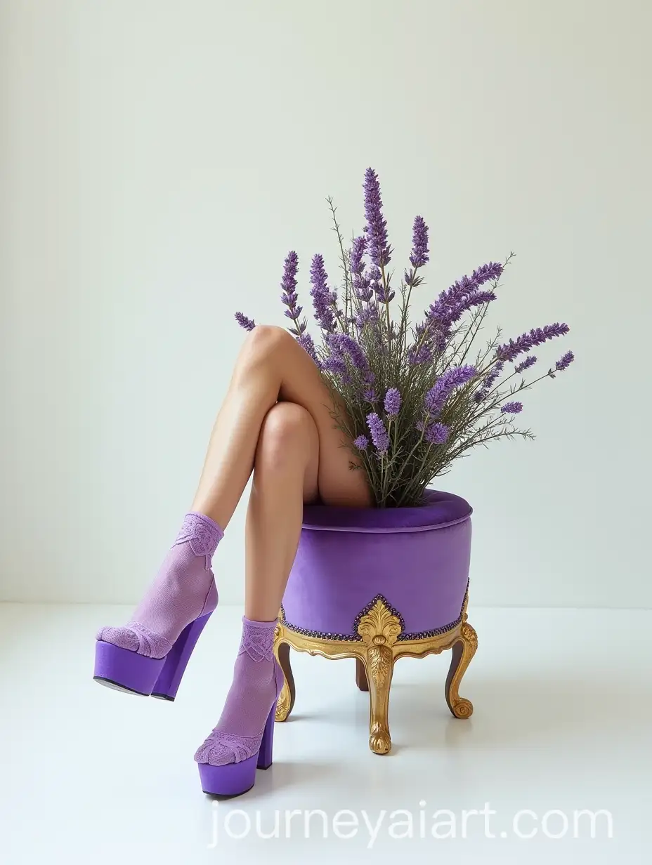 Surreal-Fashion-StillLife-with-Lavender-Floral-Accents-and-Gucci-Sandals