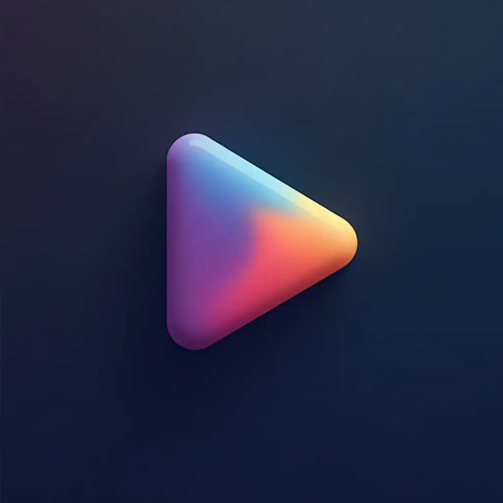 Video-App-Logo-with-Play-Button-and-Dynamic-Color-Gradients