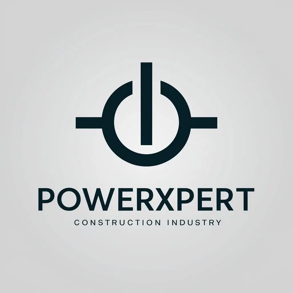 LOGO Design For PowerXpert Minimalistic Power Symbol for Construction Industry