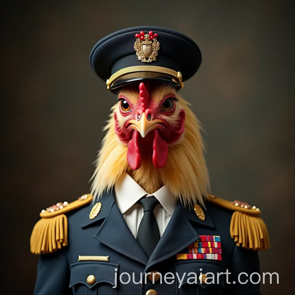 Chicken-inAI-Image-Prompt-Expansion-Military-Attire-Standing-Proud-in-Uniform