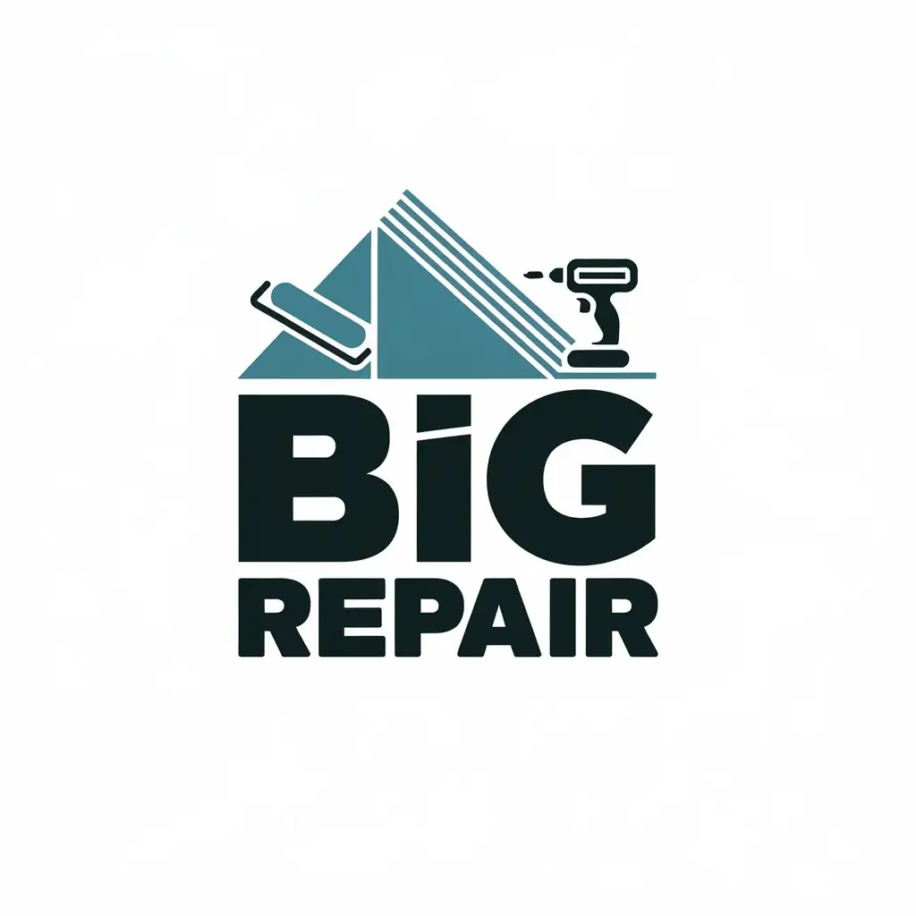 LOGO Design For BIG REPAIR Drywall Roller and Power Drill Theme