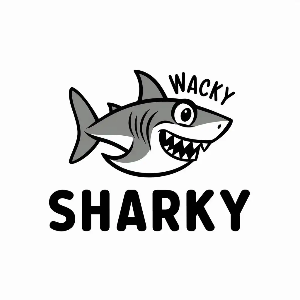 LOGO-Design-For-Sharky-Wacky-Shark-Vector-Logo-on-Clear-Background