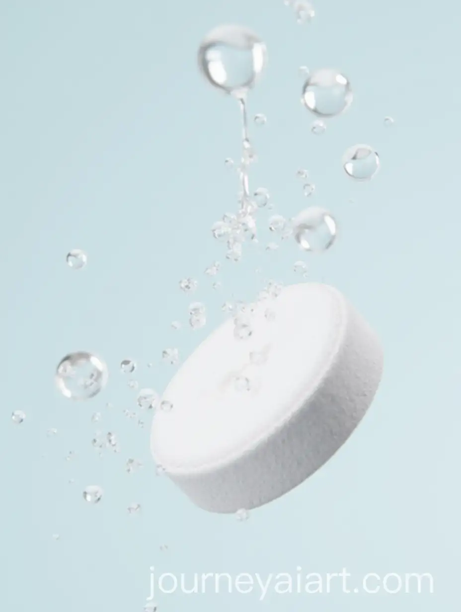 Macro-View-of-White-Effervescent-Tablets-Dissolving-in-Water-with-Small-Bubbles