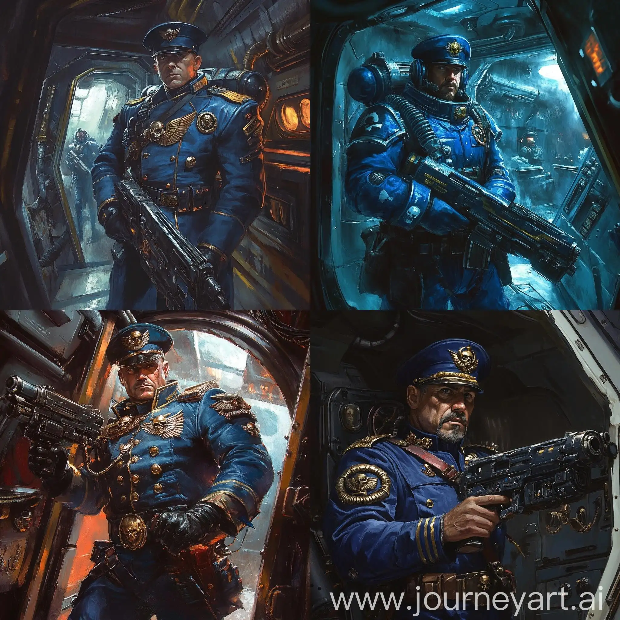 Naval-Officer-with-Boarding-Weapon-on-Warhammer-40000-Spacecraft