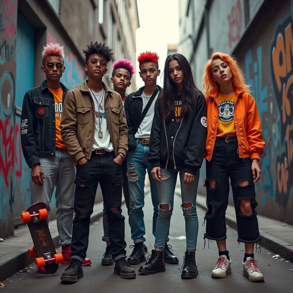 A good cover photo for this song could be a visually striking and energetic image that captures the themes of teenage rebellion, individuality, and nonconformity. Here's a possible description: The photo features a bold, dynamic image of a group of teenagers in a state of defiant expression, set against a gritty, urban backdrop of alleyway, or abandoned building with graffiti writing. The teenagers should be depicted with bold, colorful hairstyles, ripped clothing, and expressive facial expressions, conveying a sense of confidence, rebellion, and independence. In the foreground, props such as skateboards, guitars, & protest signs could be incorporated to add to the themes of teenage angst and rebellion. The color palette could be bright and bold, with a focus on neon hues, graffiti-inspired colors, and dark, muted tones to reflect the urban environment. The overall effect should be one of high-energy rebellion, youthful defiance, and unbridled creativity, inviting the listener to engage with the song's message and themes.