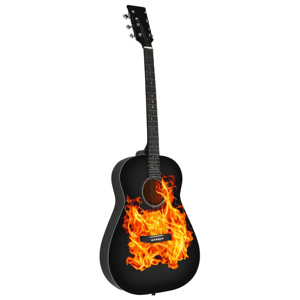 A guitar on fire