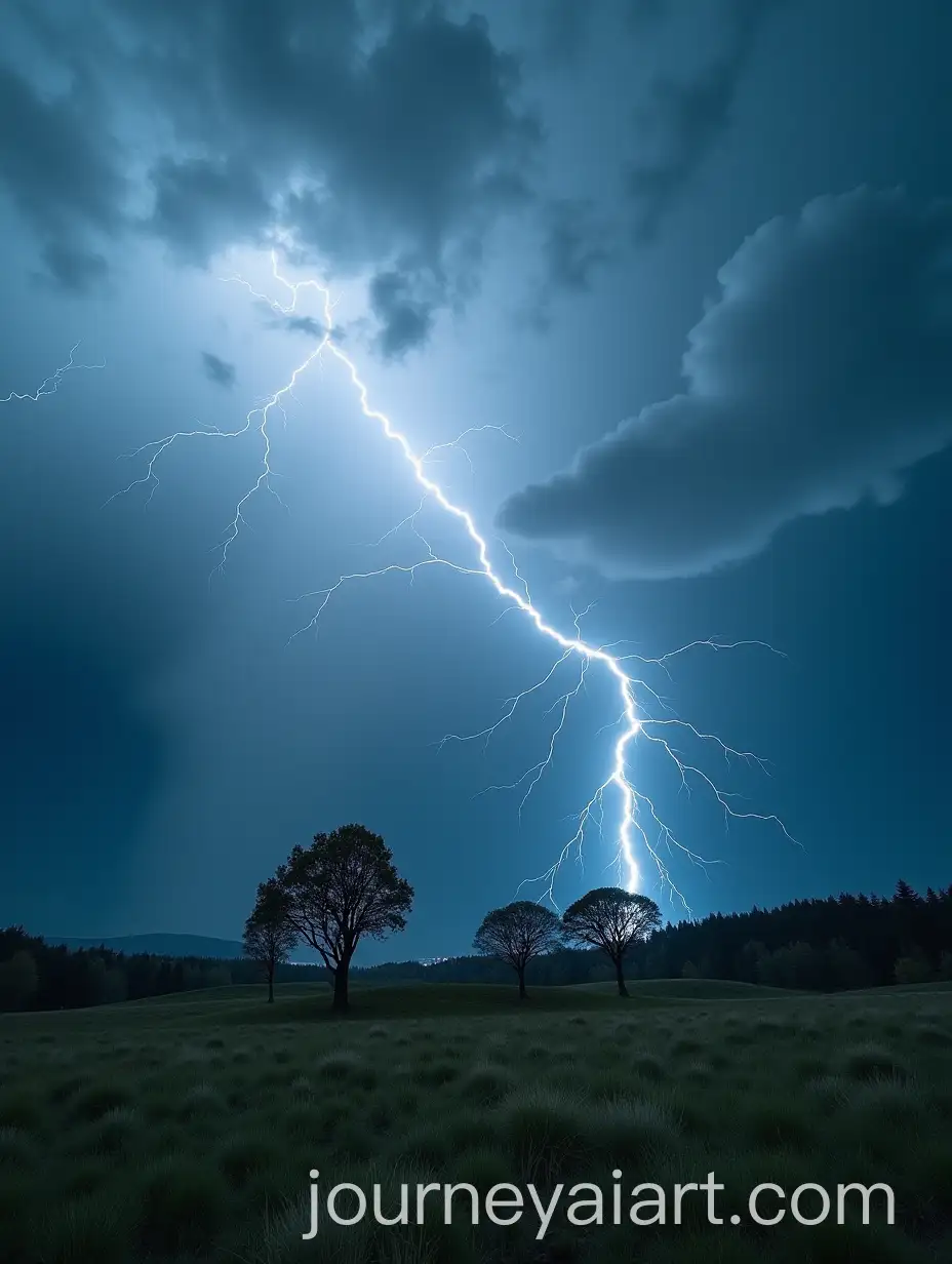 Stormy-Landscape-in-Iceland-with-Trees-Grass-Lightning-and-Clouds