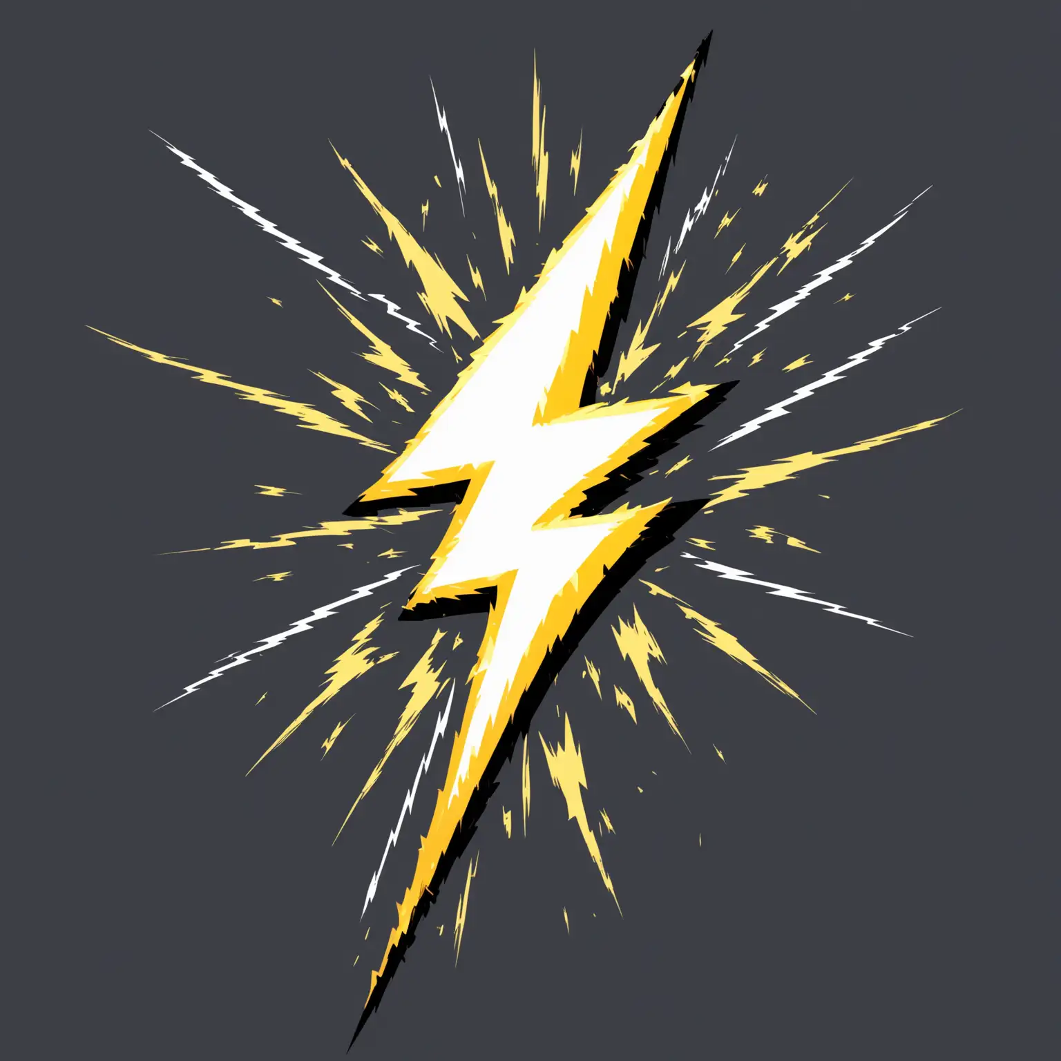 Powerful Lightning Bolt on Clear Background