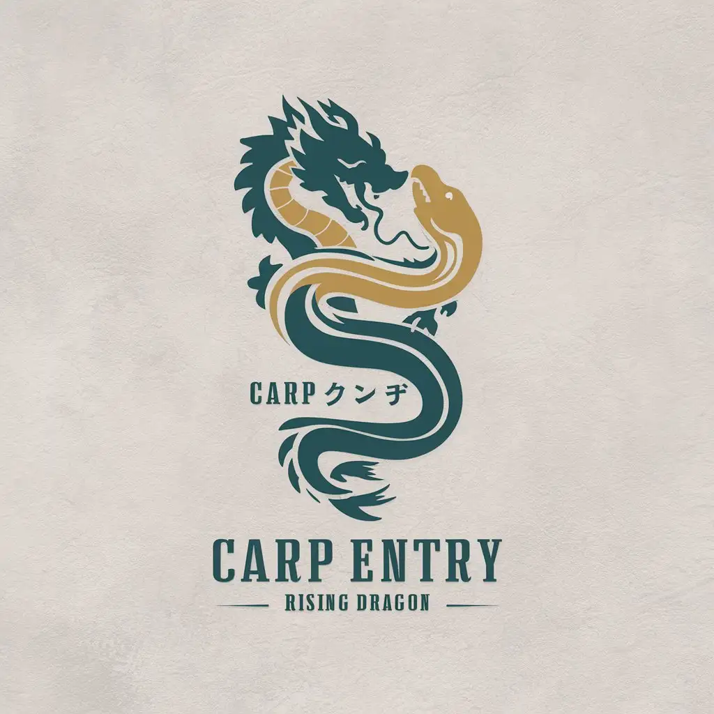 LOGO Design For Carp Entry Rising Dragon Fierce Dragon and Playful Eel Intertwining