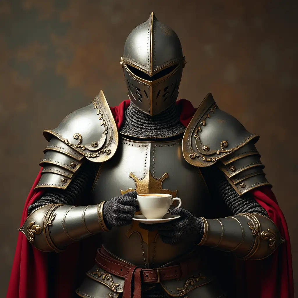 knight with a coffee