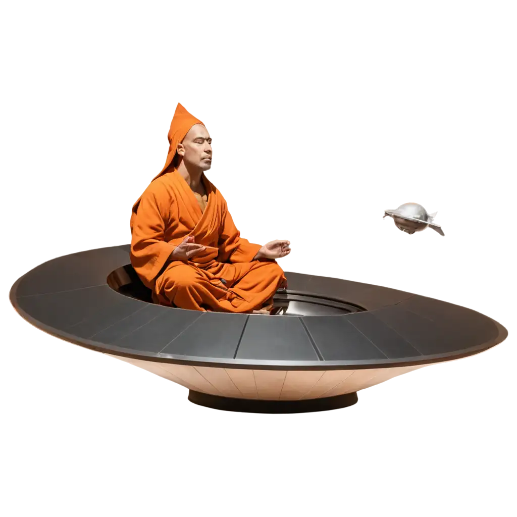 Monk-Meditating-in-Space-Ship-in-Orange-Robe-HighQuality-PNG-Image-for-Creative-Projects