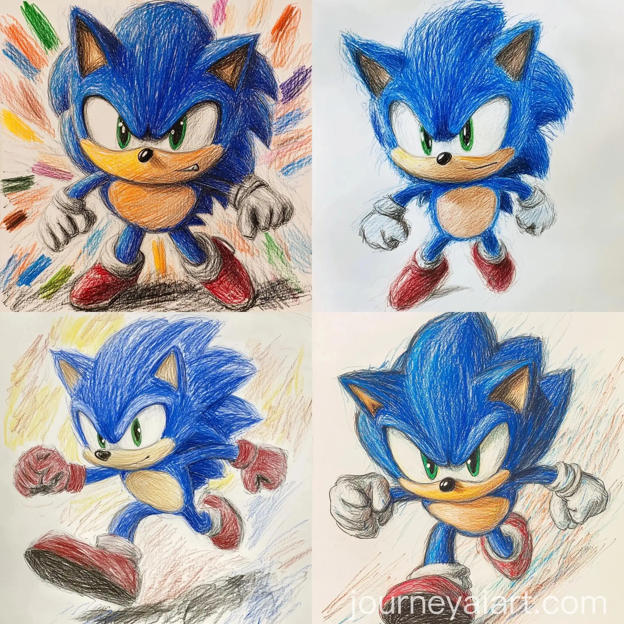 Playful-Crayon-Drawing-of-Sonic-the-Hedgehog-by-a-Toddler
