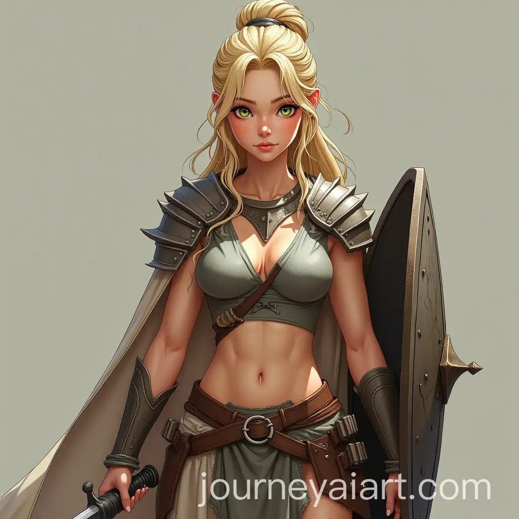 Female-Warrior-with-Shield-and-Sword-in-Battle-Stance