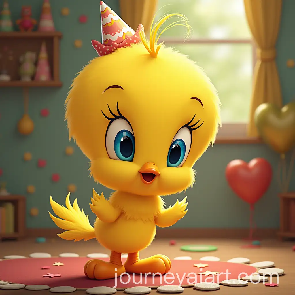 Tweety-Bird-Celebrating-at-Grandmas-Birthday-Party