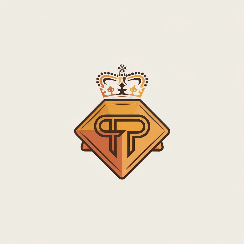 LOGO Design for FP Elegant Diamond Shape with Crown Symbol in Yellow and Orange Tones