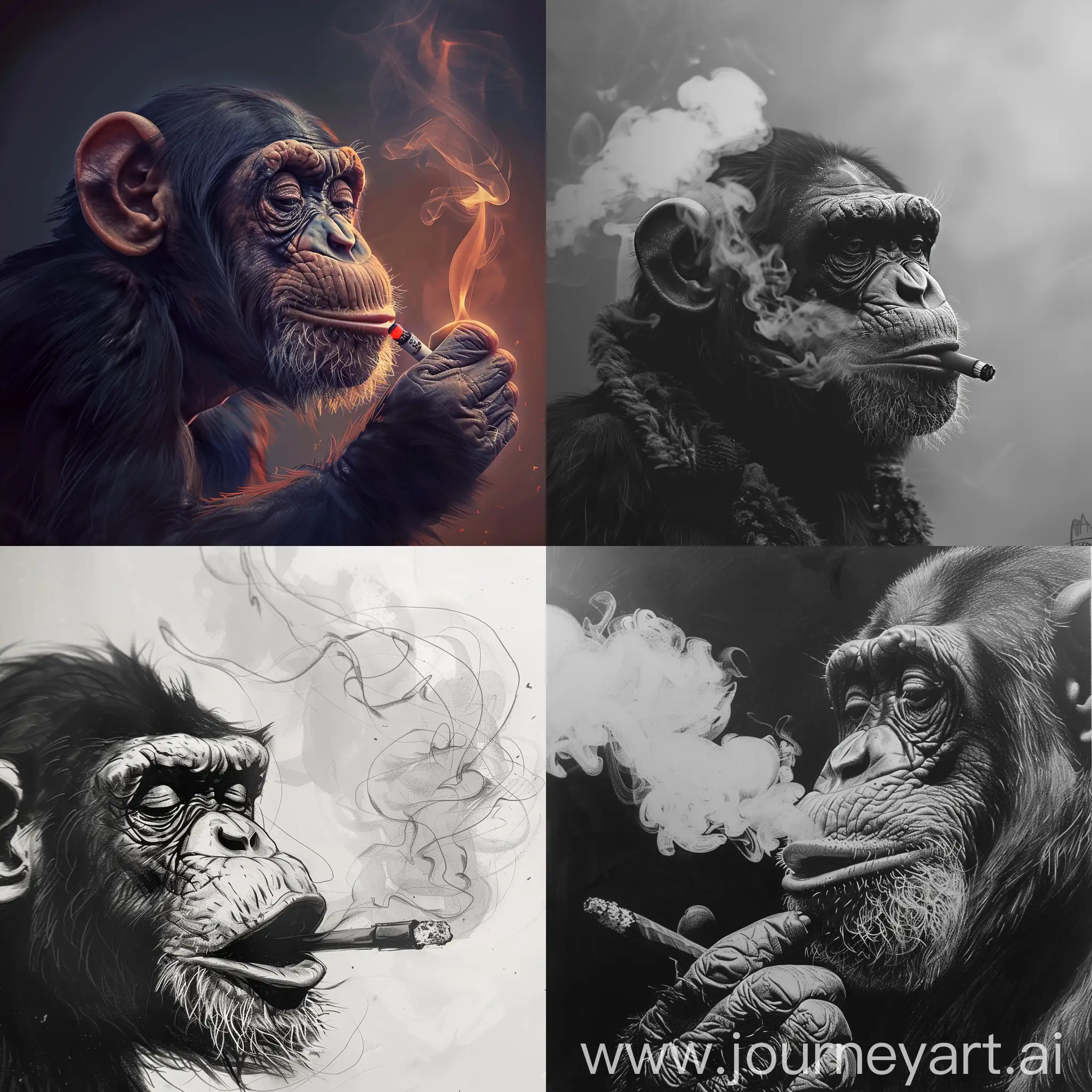 Realistic-Jungle-Scene-with-Monkey-Smoking-Bong