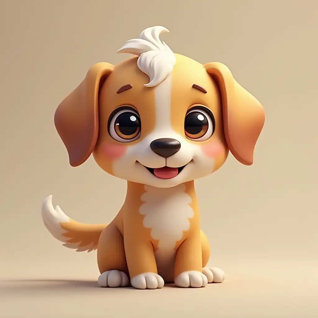 Cute realistic baby dog